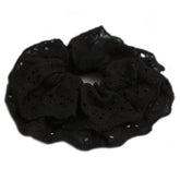 Scrunchie broderie zwart